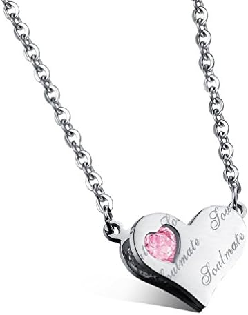 Nail King Heart Shape Pendant Cubic Zirconia NecklaceSilver Color