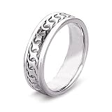 14k White Gold Women's Celtic Design Wedding Ring, 7mm