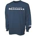 Seattle Seahawks Navy Blue Flea Flicker Long Sleeve T-shirt