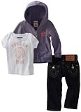 True Religion Unisex-Baby Infant Baby 3-Piece Gift Box Set, Purple Haze, 6-12 Months