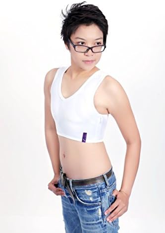 Napathip Womens Tomboy and Lesbian Zipper Short Chest Binder, Black, X-Large CHES01BL-XL