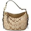 Coach Signature Lurex Zoe Shoulder Bag Purse Tote 13499 Gold