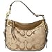 Coach Signature Lurex Zoe Shoulder Bag Purse Tote 13499 Gold
