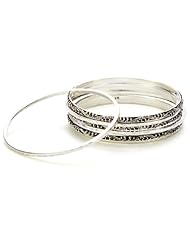 LOIS HILL "Lois Hill Classics" 7 Stack Granulated Bangle Bracelet Set