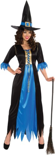 Rubie's Costume Classic Witch Blue and Black Dress and Hat, Black/Blue, Standard