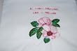Embroidered In every blossom see a miracle T on White Shirt Pink flowers Adult-M