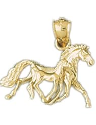 Dazzlers Solid 14 karats Gold 3D Horse Charm Pendant available in three colors from jewelsberry (weights: 4.2 grams only)