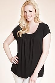 Scoop Neck Short Sleeve Honeycomb Jersey Top
