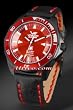 Vostok-Europe "K-3 Submarine" - Red Dial / Black Leather Strap / Black IP Case