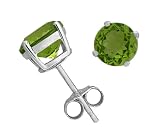 Sterling Silver 4mm Round Peridot Earrings