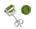 Sterling Silver 4mm Round Peridot Earrings