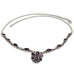 Romantic Valentine Gift Silver Peridot Necklaces 19.5 inches (gnklc306)