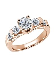 1.88 Ct Round H/I and G/H Diamond 14K Rose Gold Ring