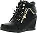 JJF Shoes Peter Kids Fashion Leatherette Lace-up High Top Wedge Sneaker Bootie