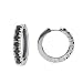 14k White or Yellow Gold Black Diamond Hoop Earrings (1 cttw)