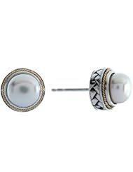 Balissima By Effy Collection Sterling Silver and 18k Yellow Gold Freshwater Pearl Earrings