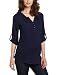 Everly Grey Women's Luna Tunic Shirt, Navy, Medium