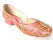 Beachcombers! Ethnic Embellished Heels Silk Sequin & Beaded Indian Khussa Belly Dance Wedding Shoes Pink