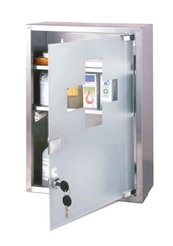 2 Stück Medizinschrank mit Zylinderschloss, Edelstahl rostfrei