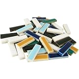 Jennifer's Mosaics 1-Pound Rectangles Deco Ceramic Mosaic Tile, Assorted Colors