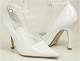 White Wedding Bridal Pumps with Anklet Shiny