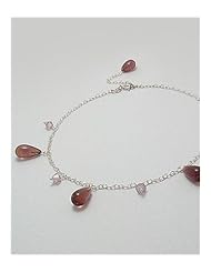 Purple Glass Anklet In 92.5 Sterling Silver