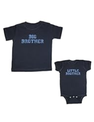 Apparel: We Match! Big Brother & Little Brother (Distressed) Matching T-Shirt & Bodysuit (Navy, Newborn & 5/6T)