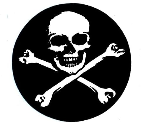 Motorcycle Helmet Sticker - Skull &amp; Crossbones