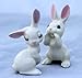 White PAPA Rabbit Whispers n Mama's Ear Miniature Figurine Ceramic Hagen-RENAKER 200