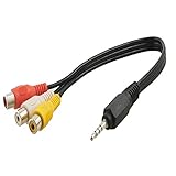 Caxico トリプル RCA オーディオ/ビデオ AV 女性コンポジット ステレオ ケーブル スプリッター アダプターに 3.5 mm