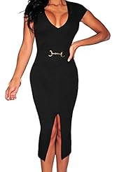 Slit Belted Spring Summer Winter Polyester/Spandex Club Dress/Party Dress/Midi Dress 