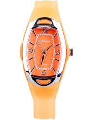 2014 New Fashion Quartz Movement Analog Display Waterproof Ladies Women Girls Casual Wrist Watch Orange