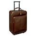 Luxury Brown Leather Suitcase with Wheels (Piazzale)