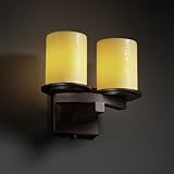 IMAGE OF Justice Design Group CNDL-8775-CREM-DBRZ Dark Bronze with Cream Shades CandleAria Dakota 2 Light Cur