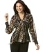 ECI Long-Sleeve Tie-Neck Blouse Image