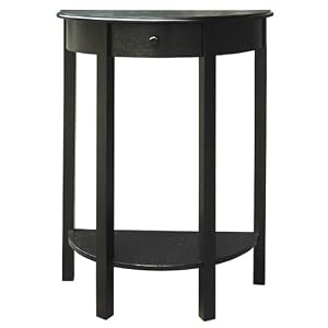 Half-Circle Accent Table - Dark Brown