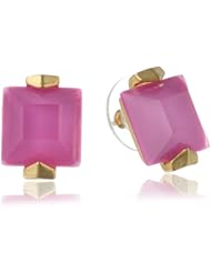 Sam Edelman Square Stone Pink Stud Earrings