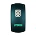 STVMotorsports Laser Green Rocker Switch Stereo 20A 12V ON/Off LED Lighted for Car Truck Boat ATV UTV