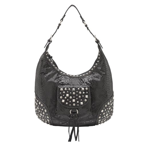 Faux Leather Hobo Handbag - Lou-ella