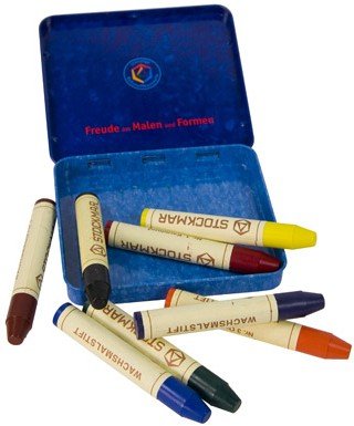 Childrens Toyshop  Toys : Stockmar: 8 Stick Wax Crayons in Tin Case