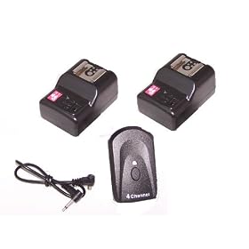 4 Channel PT-04 Wireless Flash Trigger with Remote Control for Canon 380 EX,420 EX,430 EX,550 EX,580 EX,5D,50D,500D,Nikon SB900,SB800,SB600,SB28,SB26,D700,D300,D90,D60,Olympus E620,E520,E450,E30 Pentax Sigma Flash Flashgun Speedlight + 2 X receivers