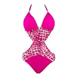 Push Up Halter Top Monokini Fuchsia
