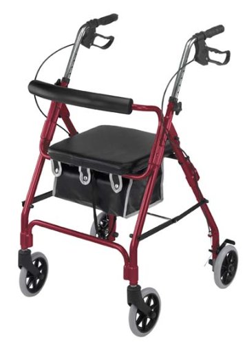 Duro-Med Ultra Lightweight Aluminum Rollator, Burgundy