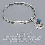 Religious Jewelry Online Shop Ranking 30. Silver Teacher's Prayer Bracelet for Women with Apple & Teal Charm, Teacher Religious Jewelry Online Shop Ranking 30. Silver Teacher's Prayer Bracelet for Women with Apple & Teal Charm, Teacher