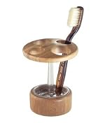 InterDesign Formbu Toothbrush Stand - Clear/Bamboo