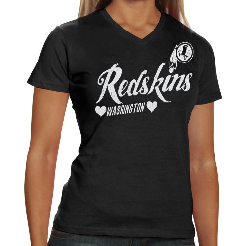Washington Redskins Heart Script Baby Jersey T-Shirt - Black (Small)