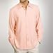 Sandals Cay Men's Apricot Herringbone Long Sleeve Silk Shirt