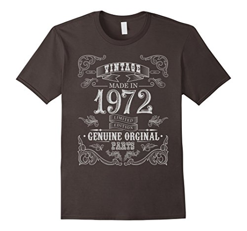 Men's Vintage Made In 1972 Aged to Perfection - Birthday Shirt 44 Large Asphalt