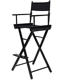 Trademark Innovations Counter Height Wooden Director's Chair, Black