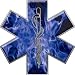 Star of Life EMT EMS Inferno Blue 4 Reflective Decal